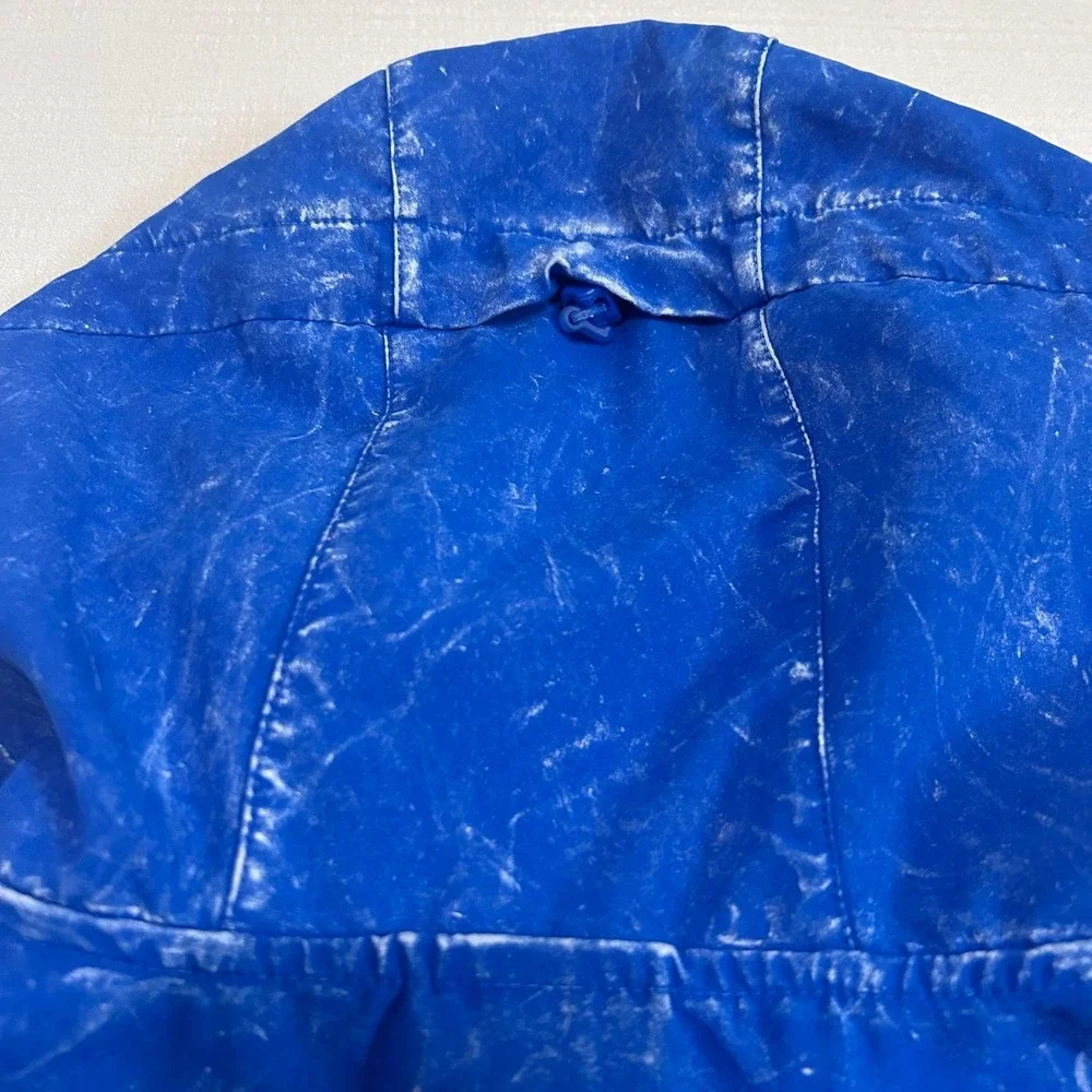 Adidas Own The Run Jacket Mens Small Blue Lightweight Hooded Running Windbreaker